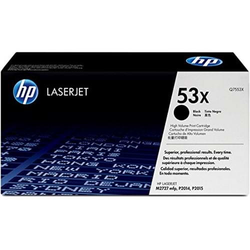 HP Q7553X (53X) P2014/2015/M2727 SİYAH TONER ORJİNAL 7.000 SAYFA