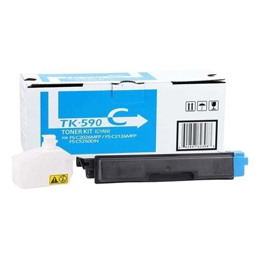 KYOCERA TK-590C FS-C2026/2126/2526/5250 MAVİ TONER MUADİL 5.000 SAYFA 1T02KVCNL0