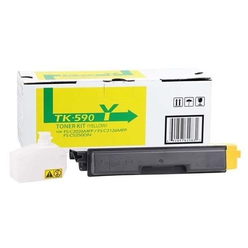KYOCERA TK-590Y FS-C2026/2126/2526/5250 SARI TONER MUADİL 5.000 SAYFA 1T02KVANL0