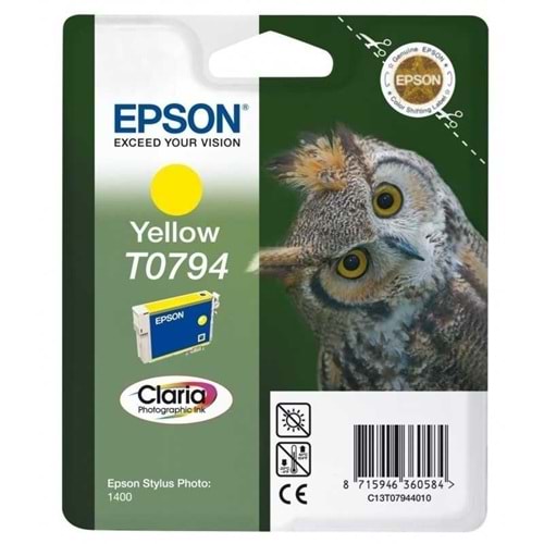 EPSON T079440 STYLS PHOTO P50/PX650/660/700/710/810/1400 SARI KARTUŞ ORJİNAL 470 SAYFA
