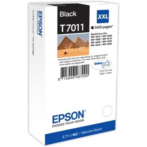 EPSON T70114010 WP4015-4515-4525 SİYAH KARTUŞ ORJİNAL 3.400 SYF