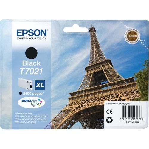 EPSON C13T70214010 WP4015/4525/4515 SİYAH KARTUŞ ORJİNAL 2400SYF