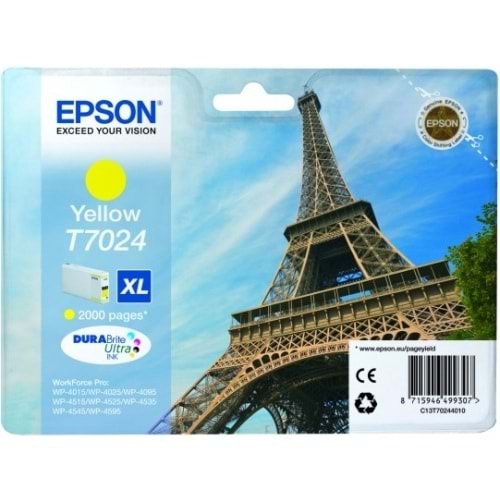 EPSON C13T70244010 WP4015/4525/4515 SARI KARTUŞ ORJİNAL