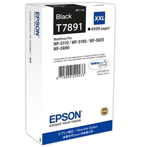 EPSON C13T789140 (79XXL) WP5110/5190 SİYAH KARTUŞ ORJİNAL 4000 SY