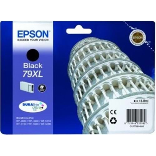 EPSON C13T79014010 (79XL) WP5110/5190 SİYAH KARTUŞ ORJ 2600 SAYFA