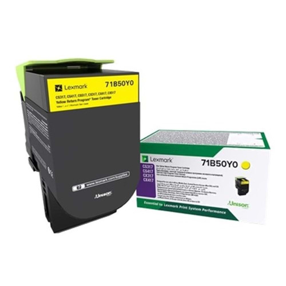 LEXMARK 71B50Y0 CS - CX 317/417/517 SARI TONER ORJİNAL 2.300 SYF