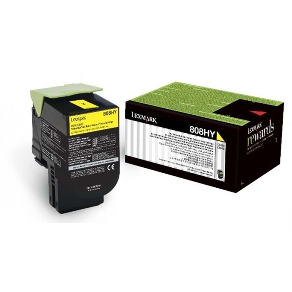 LEXMARK 80C8HY0 CX410/CX510 SARI TONER ORJİNAL 3.000 SAYFA