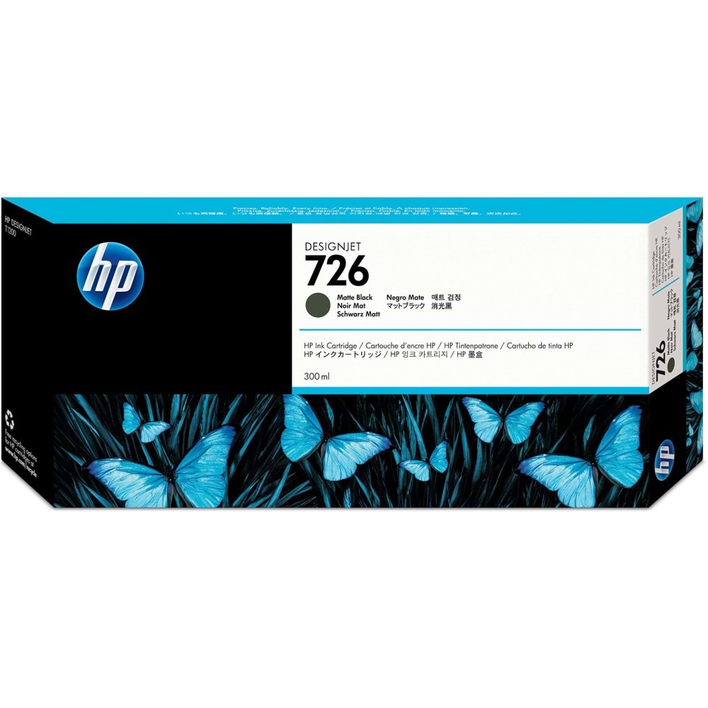 HP CH575A (726) T795/1200/1300/2300 MAT SİYAH KARTUŞ ORJ 300 ML