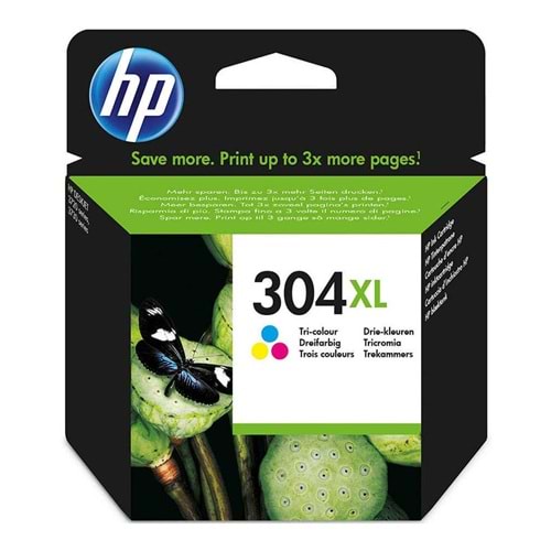 HP N9K07AE (304XL) 5030/2630/3720 RENKLİ KARTUŞ ORJİNAL 300 SAYFA